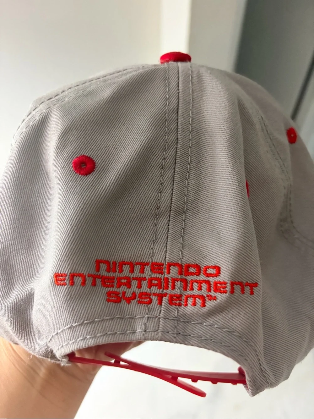 Nintendo Gray and Red NES Controller Embroidered Cap